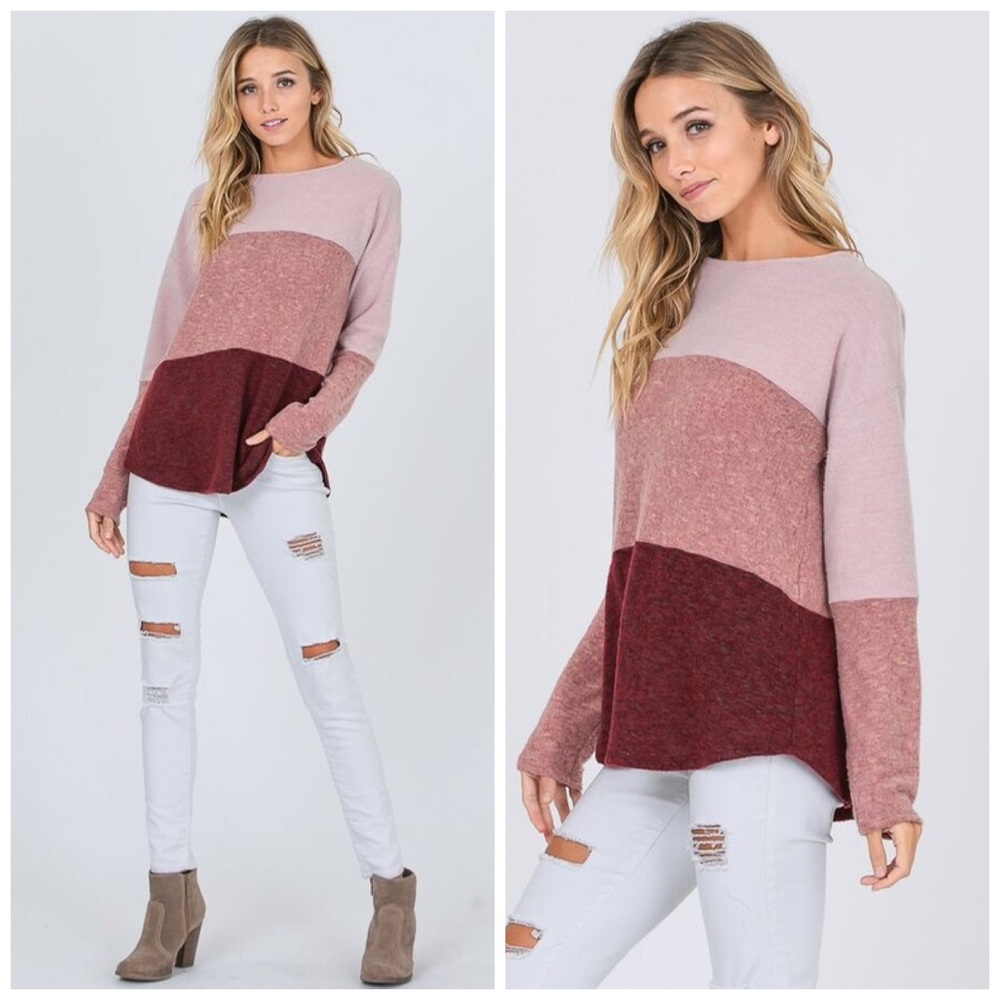 ❤️ LAST 1! Fuzzy, Flannel Color Bock Top - Picture 4 of 6